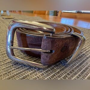 Men's Buffalo Leather Belt w/ Sterling Hardware